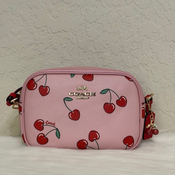 Coach Mini Jamie Camera Bag With Heart Cherry Print - Picture 2 of 12